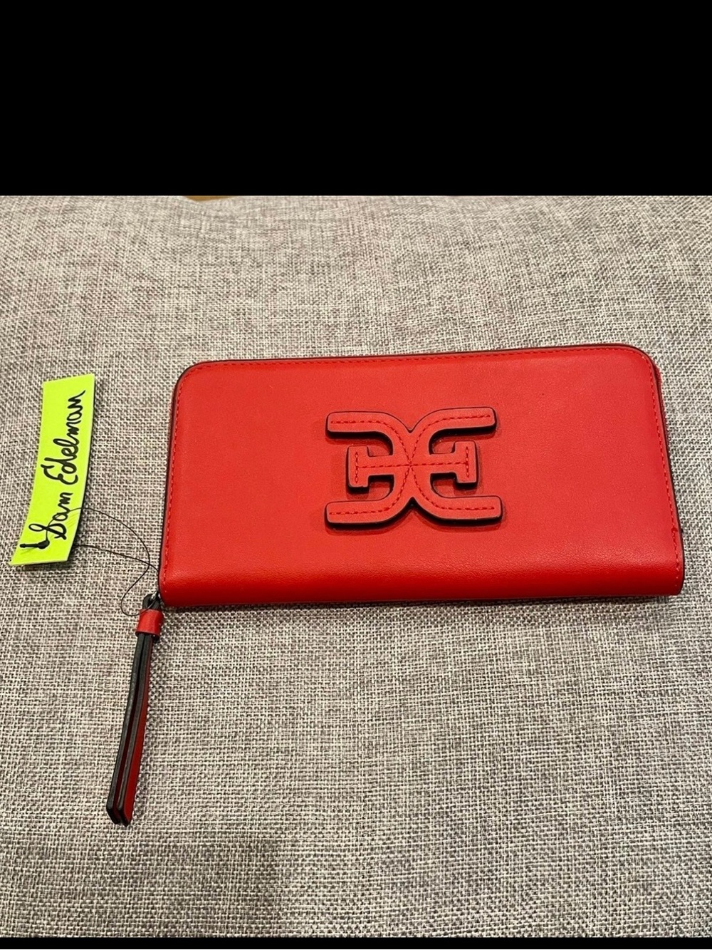 NEW Sam Edelman Long Sophia Zip Around Wallet RED 4" × 7"